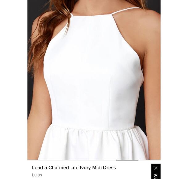 Lulus Lead A Charm Ivory High Neck Dress Size S Small - Picture 9 of 9